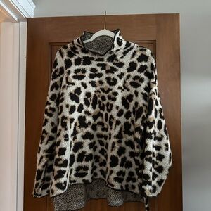 DKNY Leopard Turtleneck Sweater